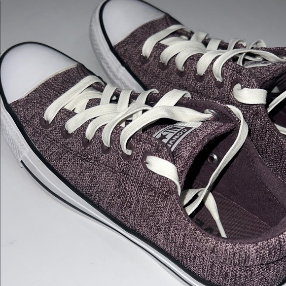 Converse Dark Purple Low Tops with White Laces - Picture 4 of 11
